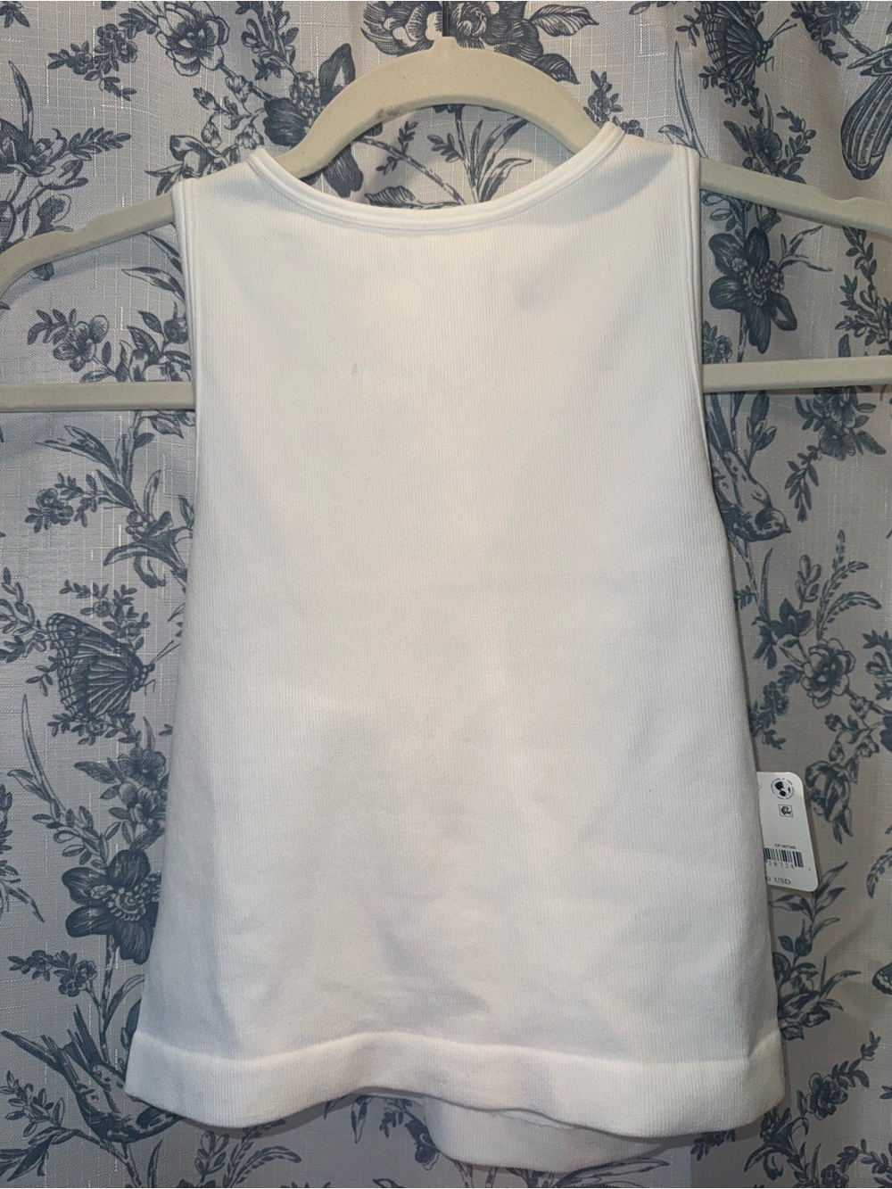 Free People White Ribbed Sleeveless Tank